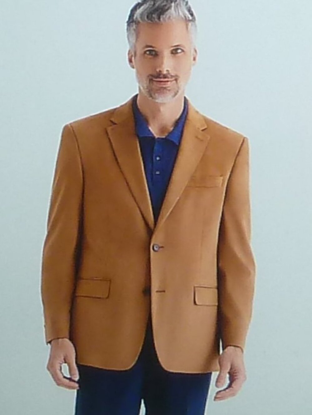 Van Heusen Camel Faux Suede Sport Jacket Size 44 Long Comfort Performance New